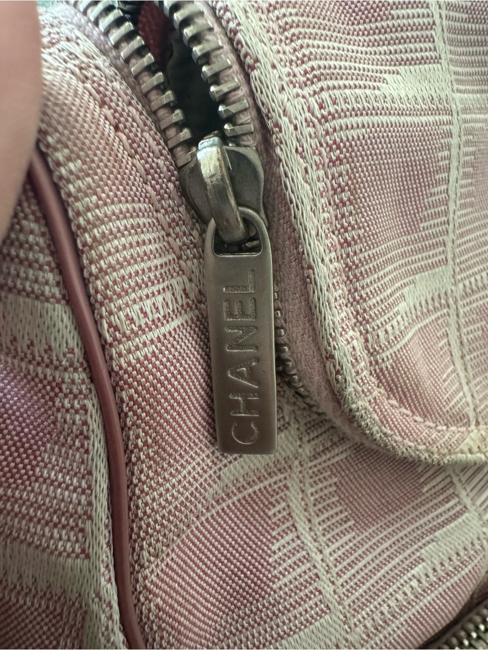 CHANEL Pink Travel Line CC Logo Jacquard Backpack Vintage - Picture 14 of 15